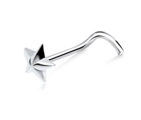 Star Silver Curved Nose Stud NSKB-604